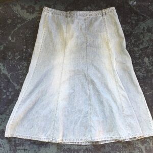 BHS Midi Full Denim Skirt UK Size US 20 Lightwash Denim